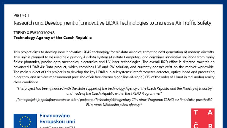Research Development of Innovative LiDAR Technologies to Increase Air Traffic Safety